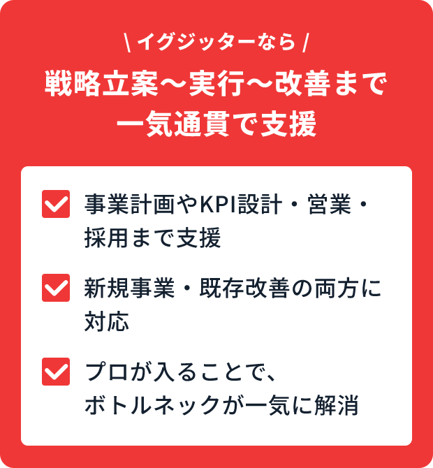 戦略立案〜実行〜改善まで一気通貫で支援