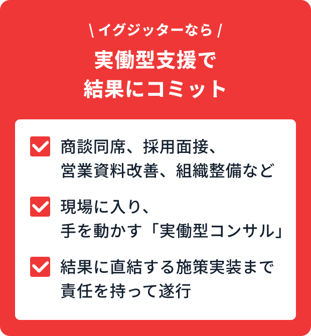 実働型支援で結果にコミット