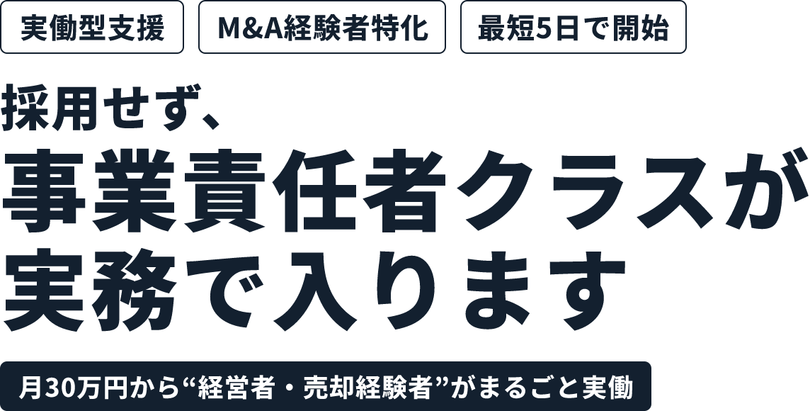 採用せず、事業責任者クラスが実務で入ります